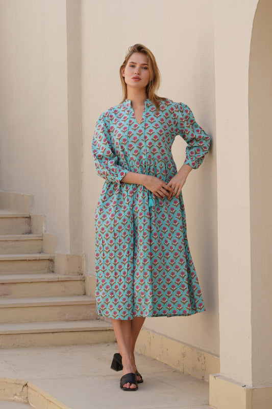 Cotton Long Dress with Tassel