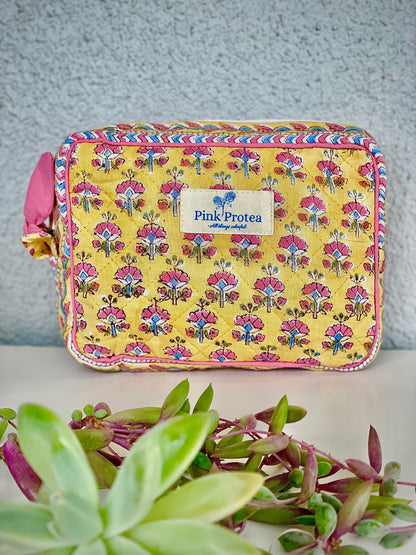 Travel Pouch Set Yellow Motif
