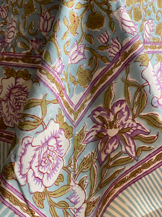 Tablecloth Purple Green Leaf