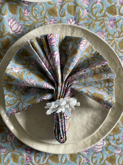 Tablecloth Purple Green Leaf