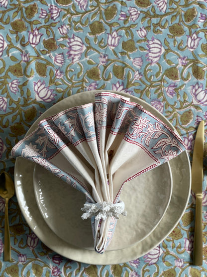 Tablecloth Purple Green Leaf