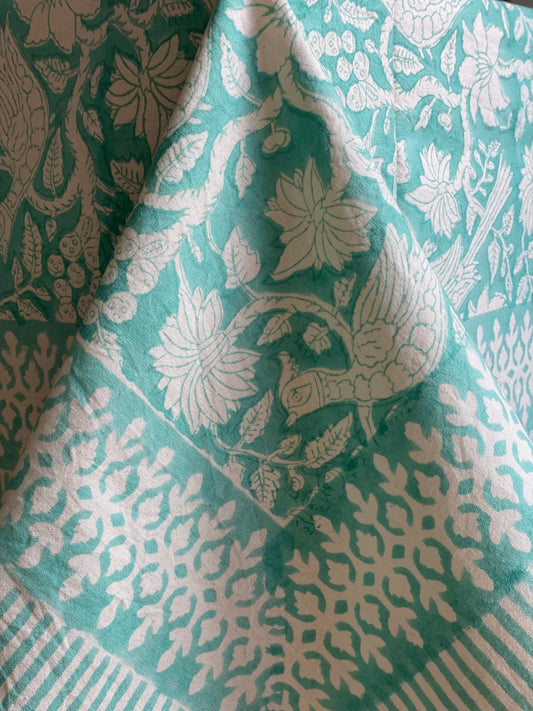 Tablecloth Turquoise Bird