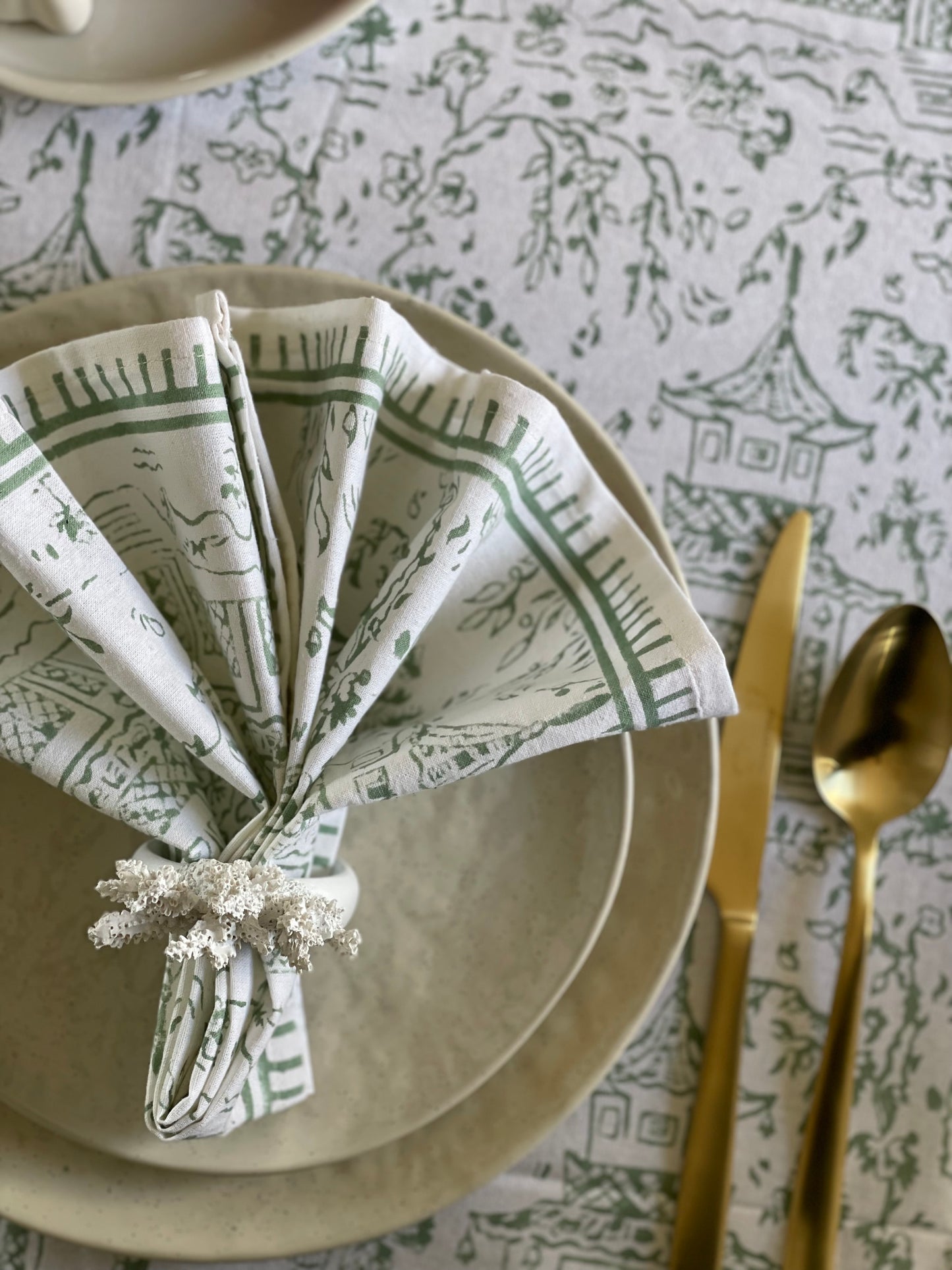Tablecloth Japanese Township Sage