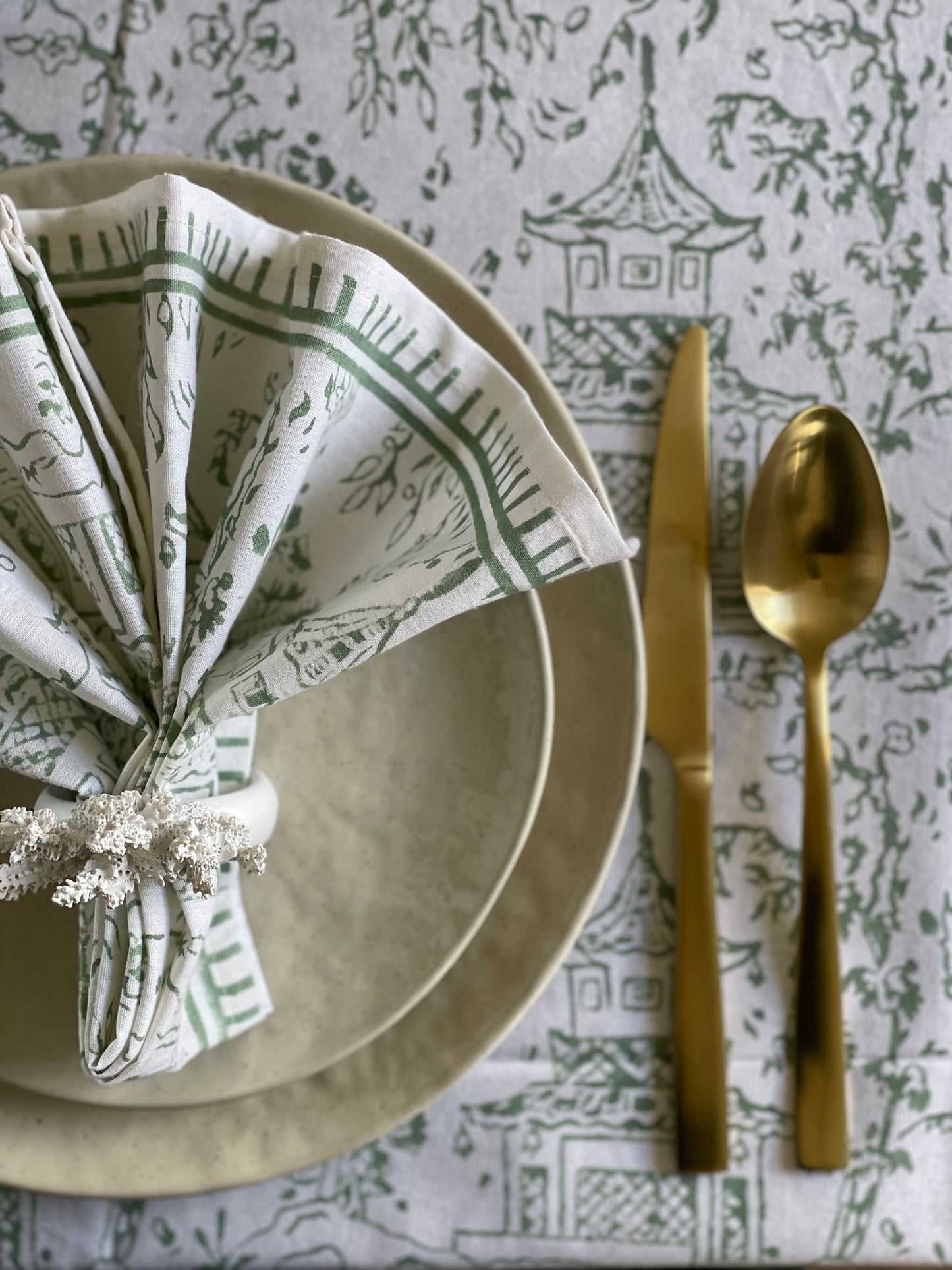Tablecloth Japanese Township Sage