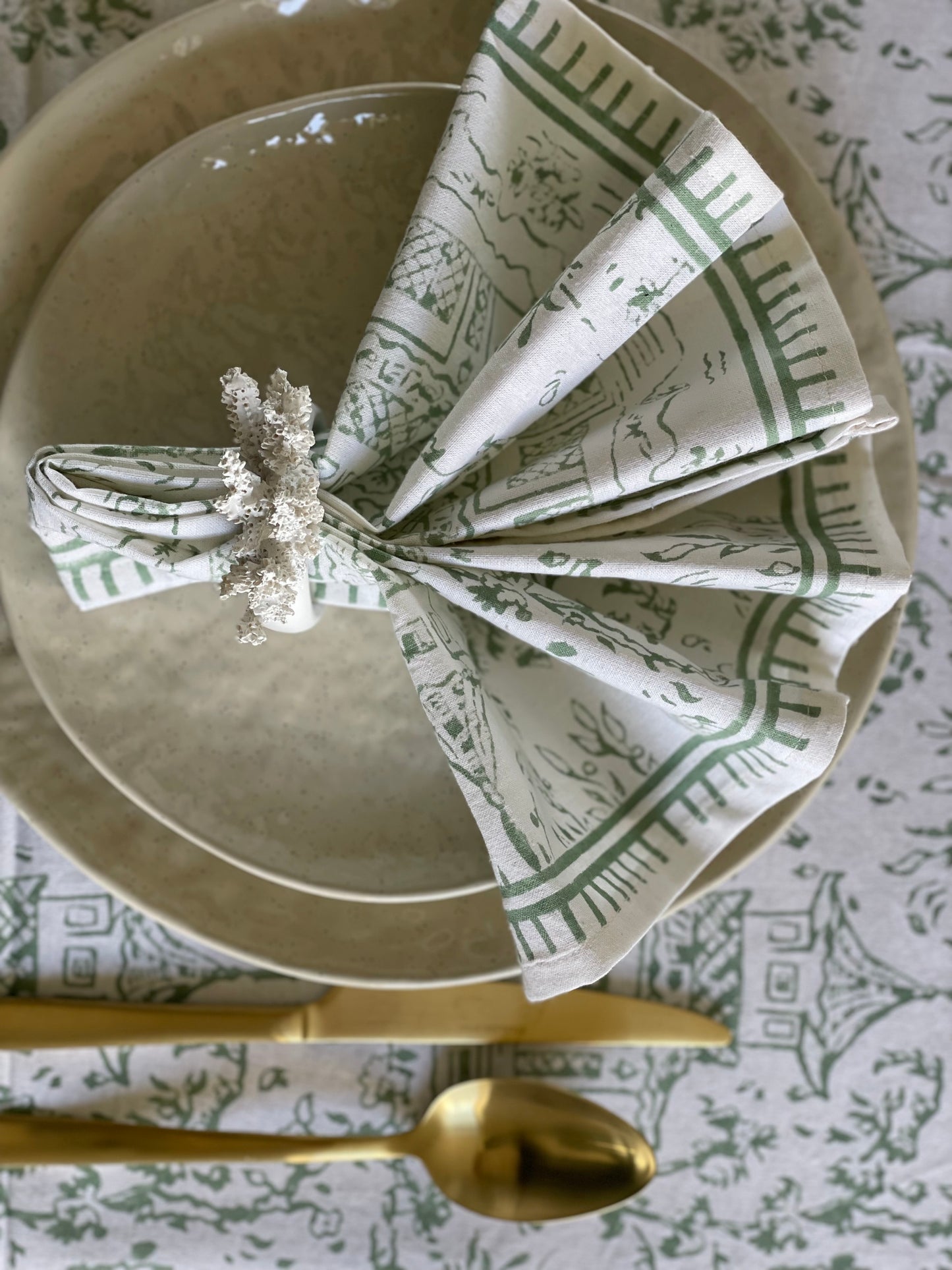 Tablecloth Japanese Township Sage